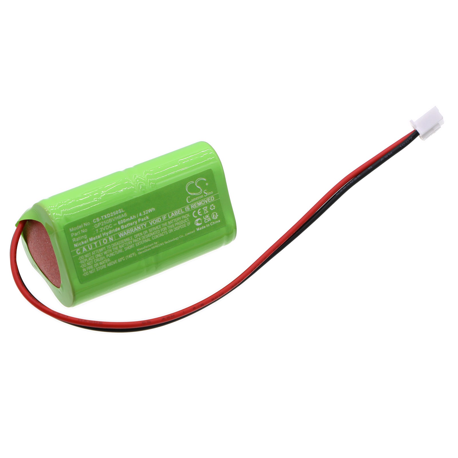 600mAh 7.2V Ni-MH Replacement Battery for Texecom Odyssey Siren Alarm Bell Box - GP250BVH6A6, BAT001 
