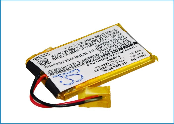 3.7V 140mAh Li-Polymer Battery Replacement for Ultralife HS-9 & UBC322030 Wireless Headsets (30x20x2.5mm)
