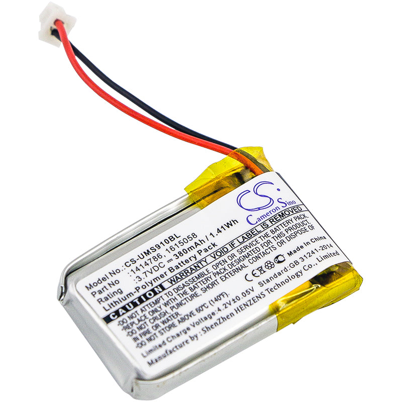 3.7V 380mAh Replacement Battery for Unitech MS910, MS912 Barcode Scanners (1414786, 1615058) - Extended Life Power
