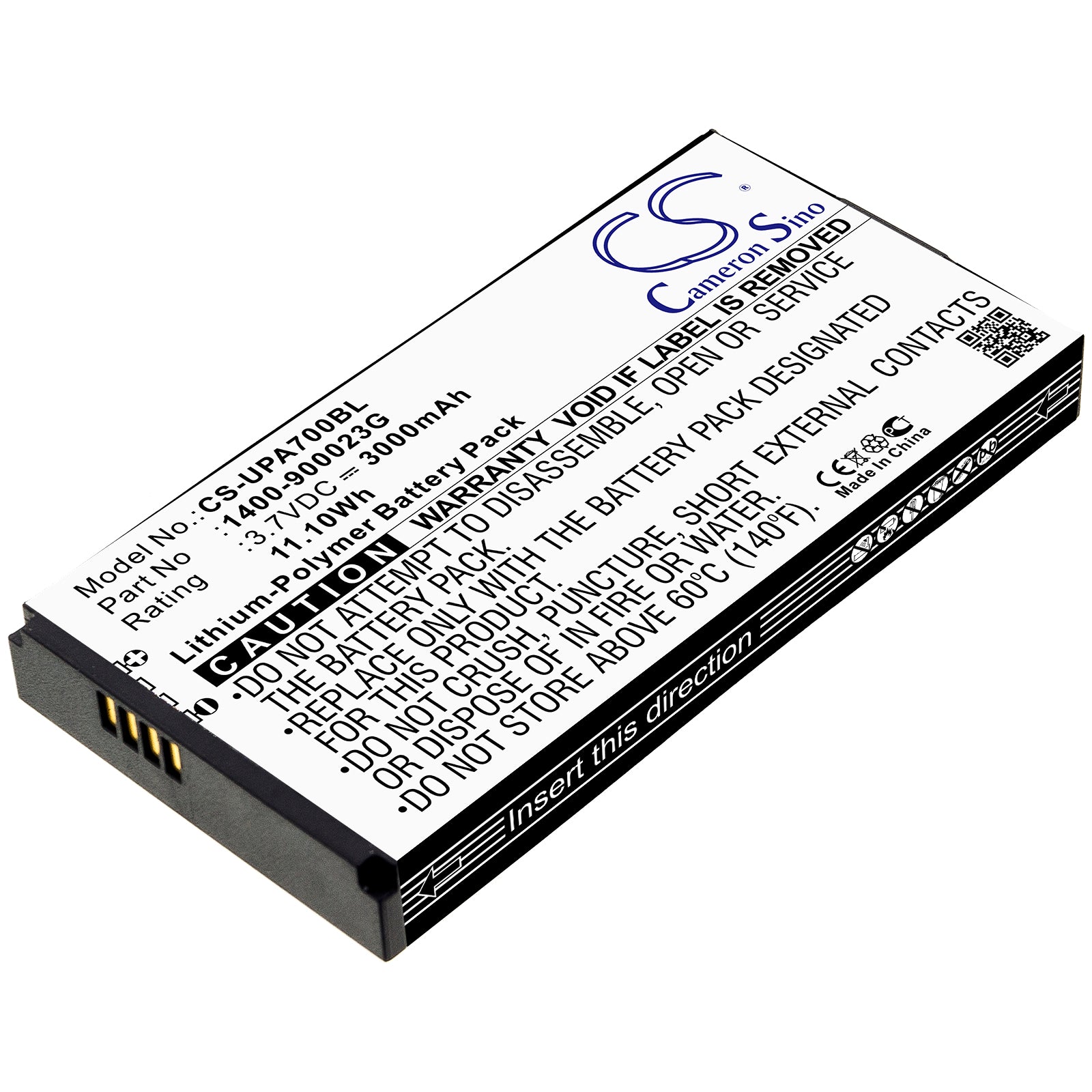 3000mAh Replacement Battery - Unitech PA700, PA720, PA700MCA & Wasp DR4 2D Barcode Scanner - 3.7V Li-Polymer