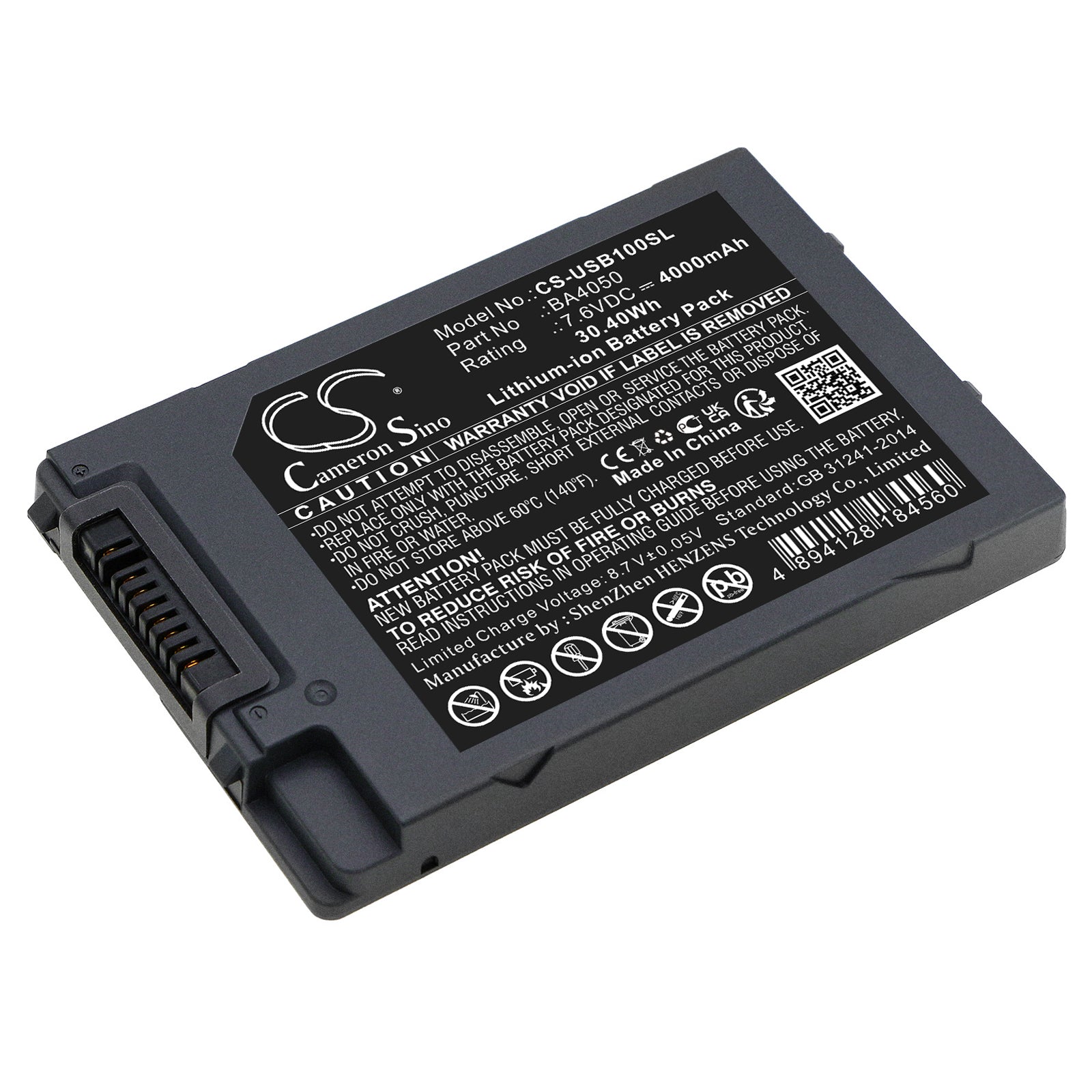 7.6V 4000mAh Li-ion Battery - UniStrong LZ-WB10HC, UC-BS55 Survey Equipment & BA4050 Tester Replacement
