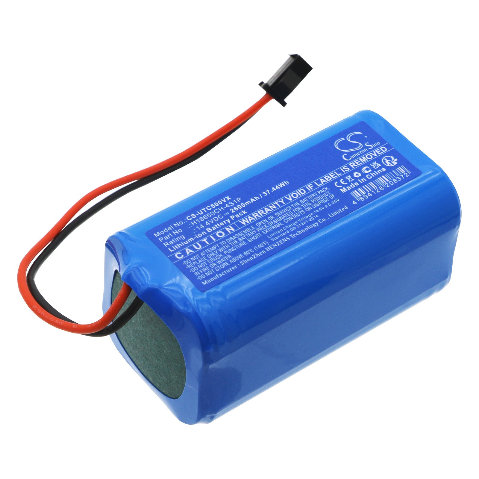 2600mAh 14.4V Li-ion Replacement Battery for Ultenic, Cecotec, Honiture Robot Vacuums - Extended Run Time
