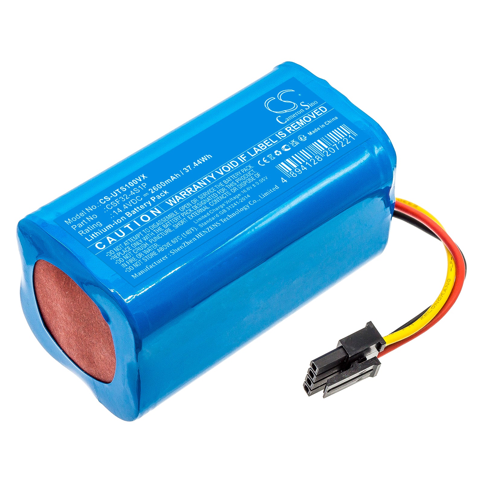 2600mAh Battery for Ultenic TS1 Robot Vacuum: 14.4V Li-ion Replacement - Extended Life & Power
