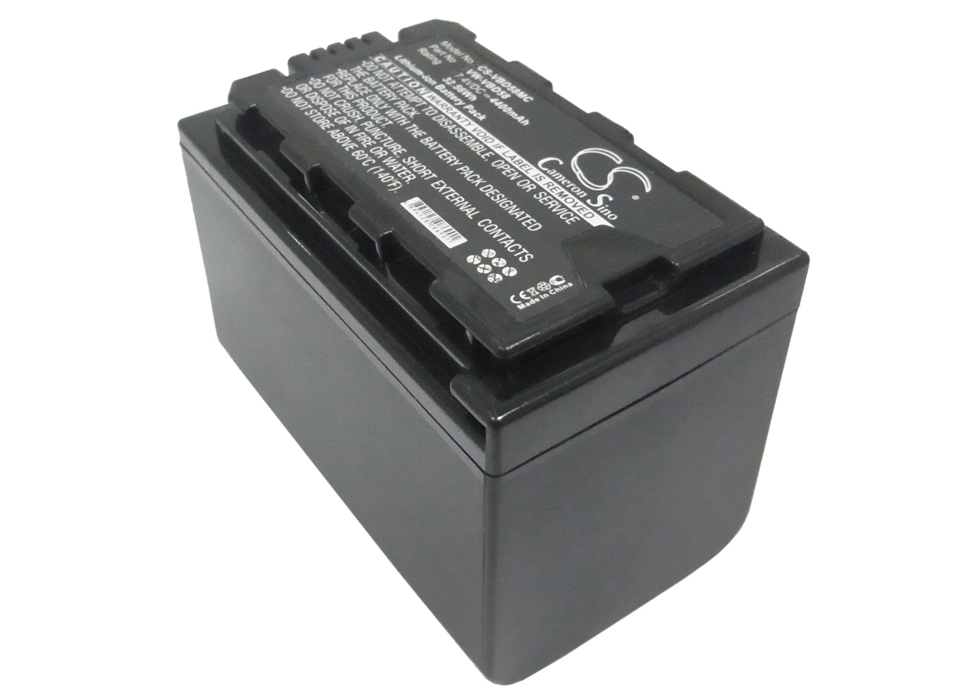 7.4V 4400mAh Li-ion Replacement Battery for Panasonic HDC-MDH2GK & AJ-PX298MC Camera - VW-VBD58 Compatible
