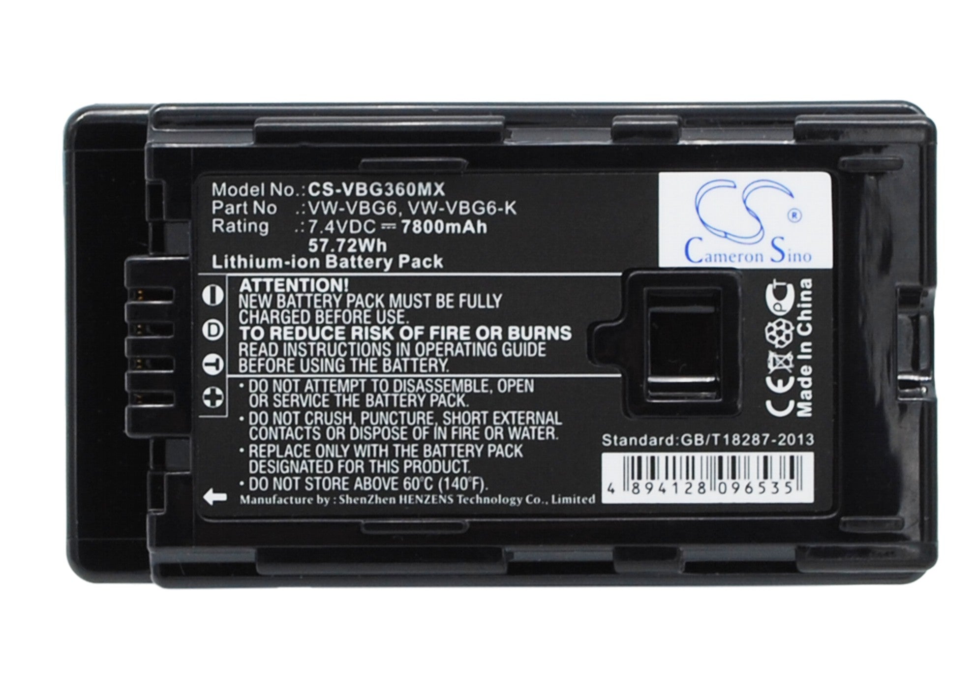 7800mAh Replacement Battery for Panasonic HDC Camcorders - 7.4V, 57.72Wh - High Capacity Li-ion Power
