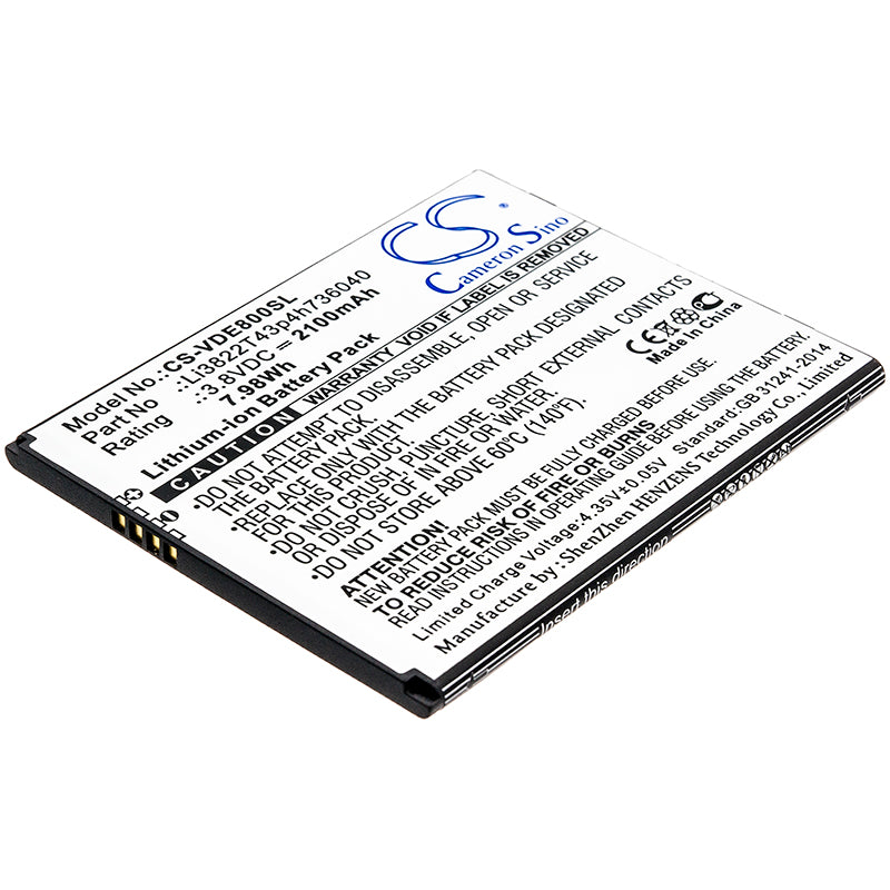 2100mAh Replacement Battery for Vodafone Smart E8, ZTE Tempo X - 3.8V Li-ion Phone Battery
