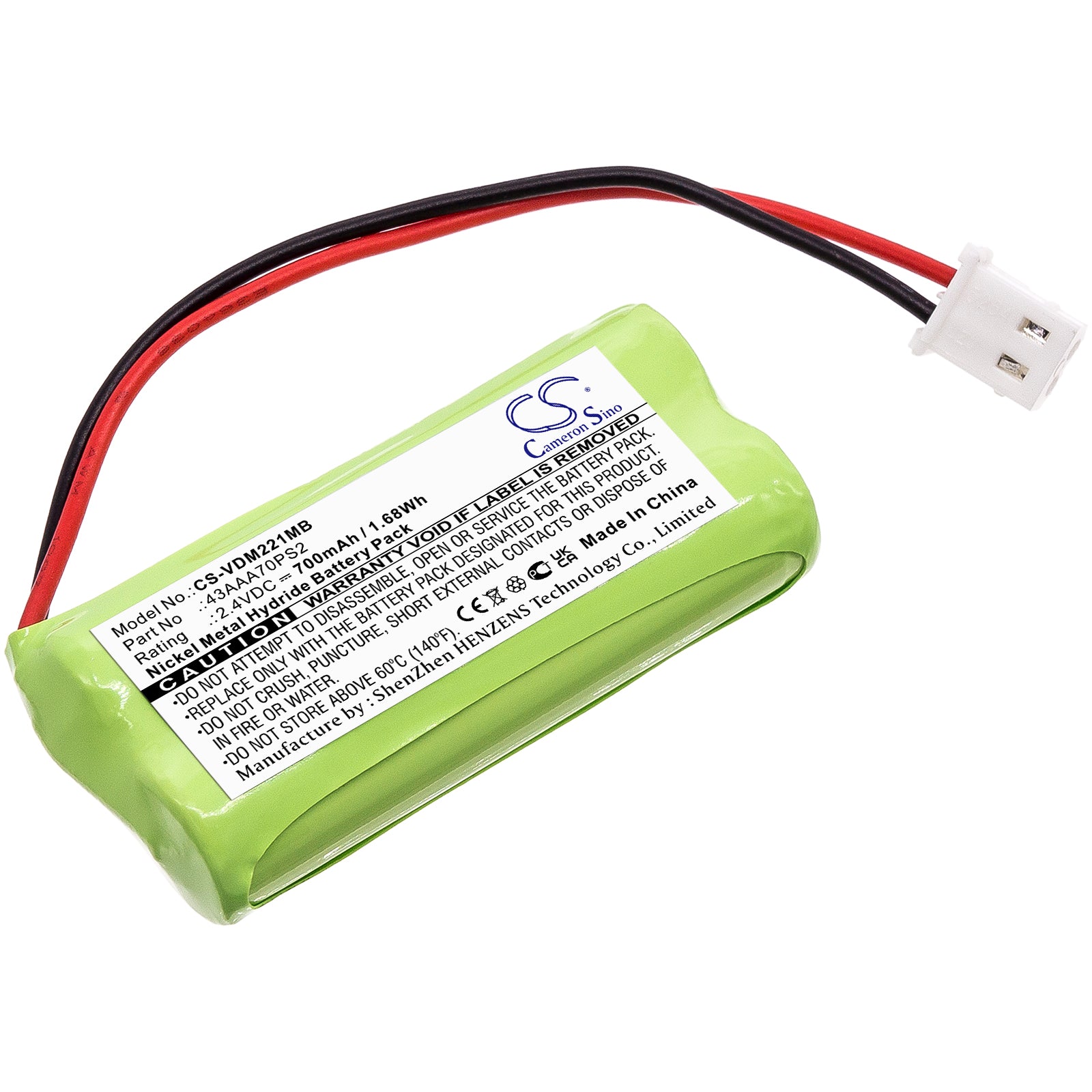 700mAh Ni-MH Replacement Battery for VTech DM221 DM222 Digital Audio Baby Monitor - 2.4V Power
