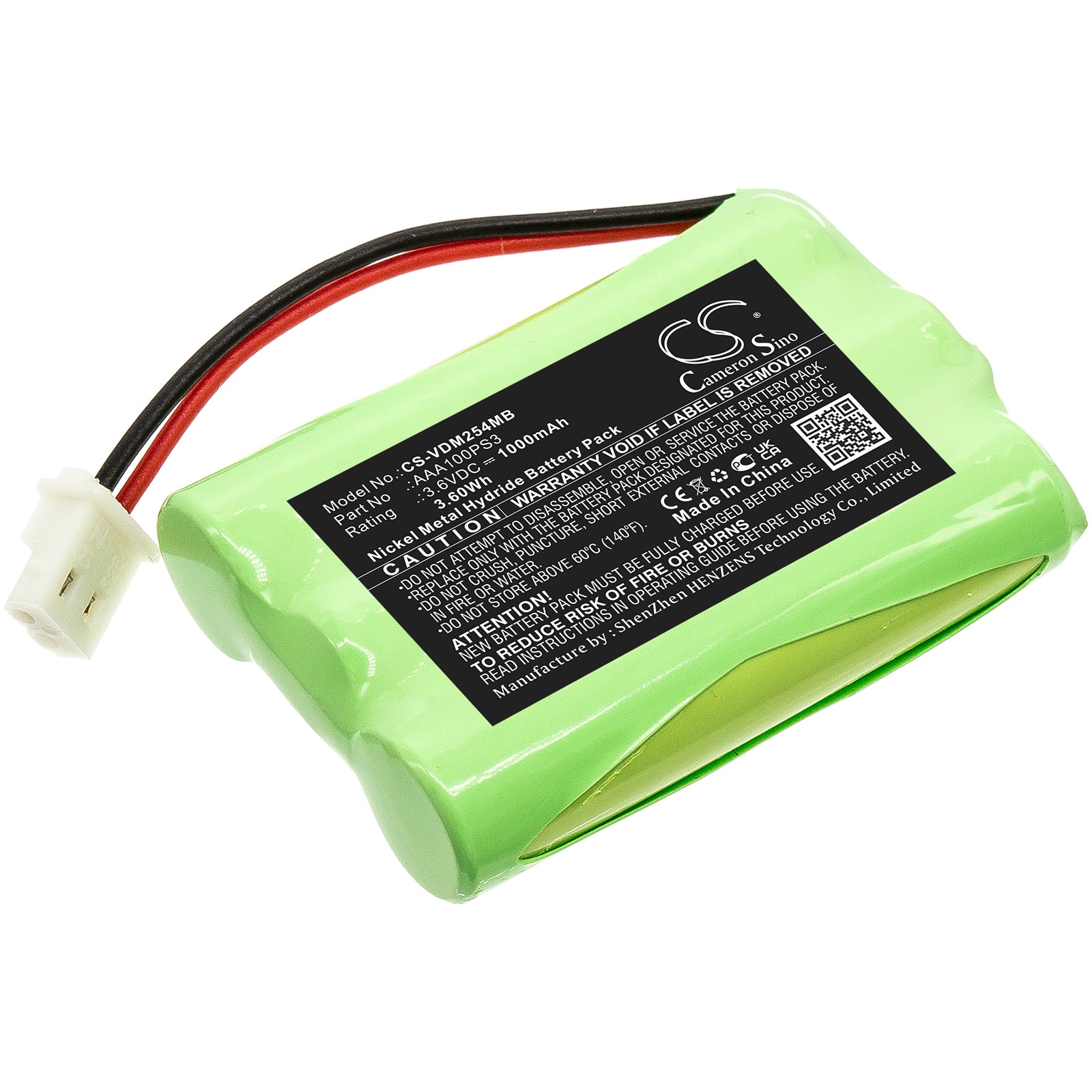 1000mAh Ni-MH Replacement Battery for VTech VM311 Baby Monitor, 3.6V, Replaces AAA100PS3 & BT185645
