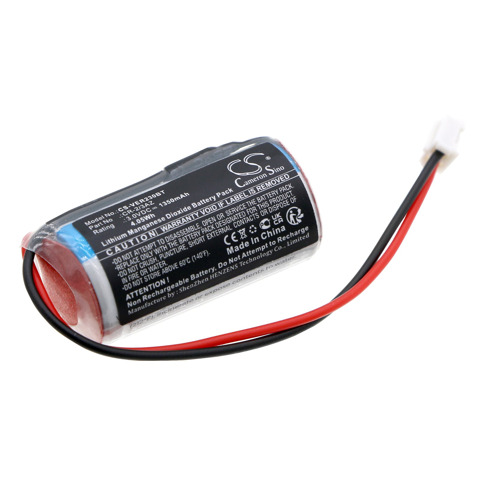 1350mAh Replacement Battery for Verisure Smoke Detector, Voice/Siren Alarm - CR-2/3AZ 3.0V Li-MnO2
