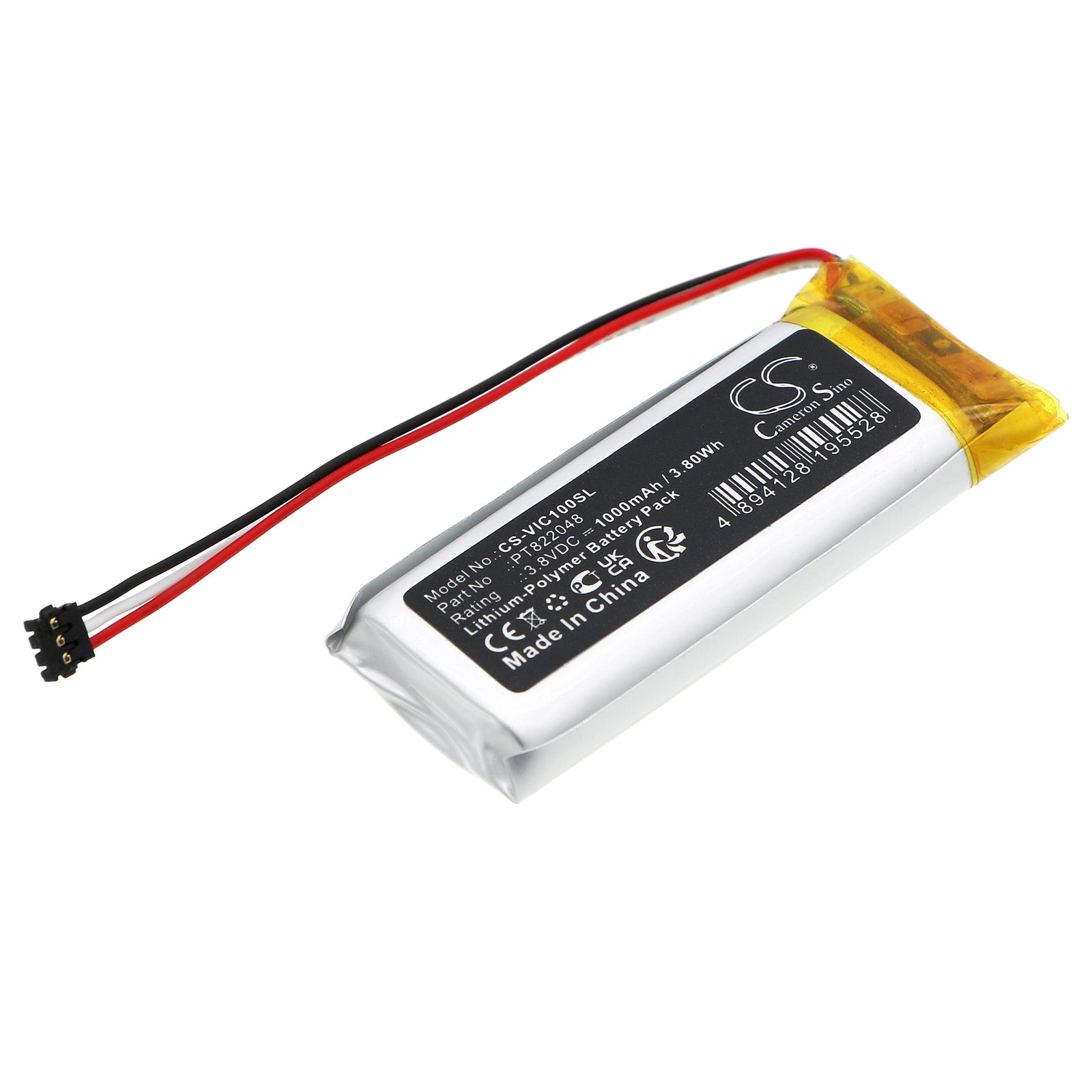Valve Index Controller Battery Replacement - 1000mAh, 3.8V Li-Polymer - AHB822048, PT822048 (49.2x19.5x8.0mm)
