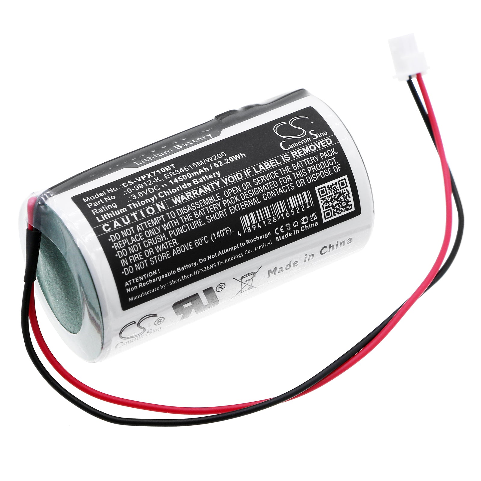 14500mAh Replacement Battery for Visonic MC-S7xx, SR7xx, PG2-Alexor Alarm Systems - 3.6V 52.2Wh (Replaces 0-9912-K)
