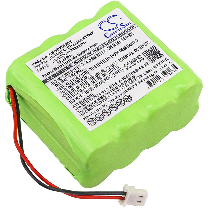 9.6V 2000mAh Ni-MH Replacement Battery for Visonic PowerMax Alarm Systems & Control Panels - Replaces 0-100459 & 0-9912-L
