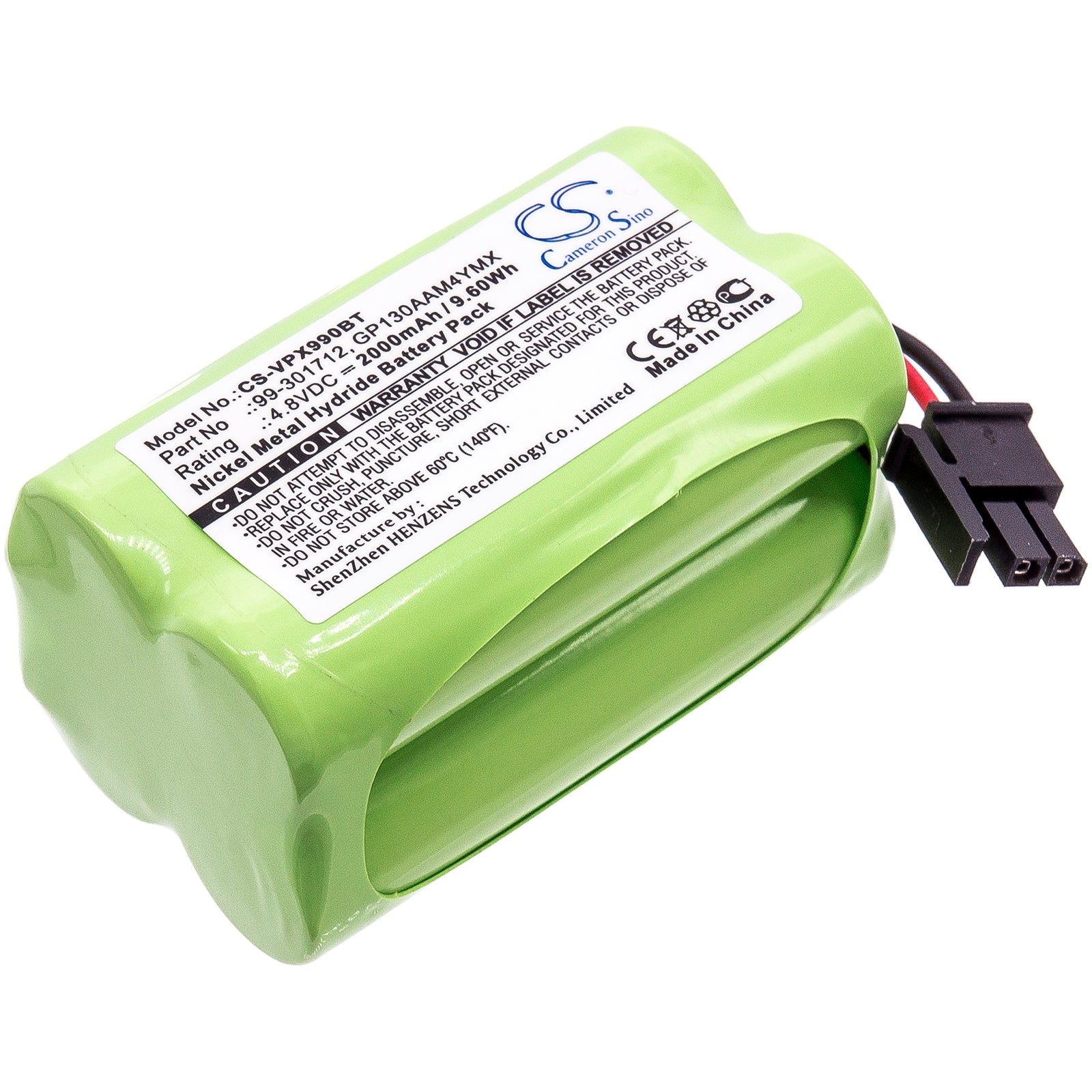 4.8V 2000mAh Ni-MH Replacement Battery for Visonic Powermax & PowerMaster Alarm Panels (99-301712) - Security System Backup
