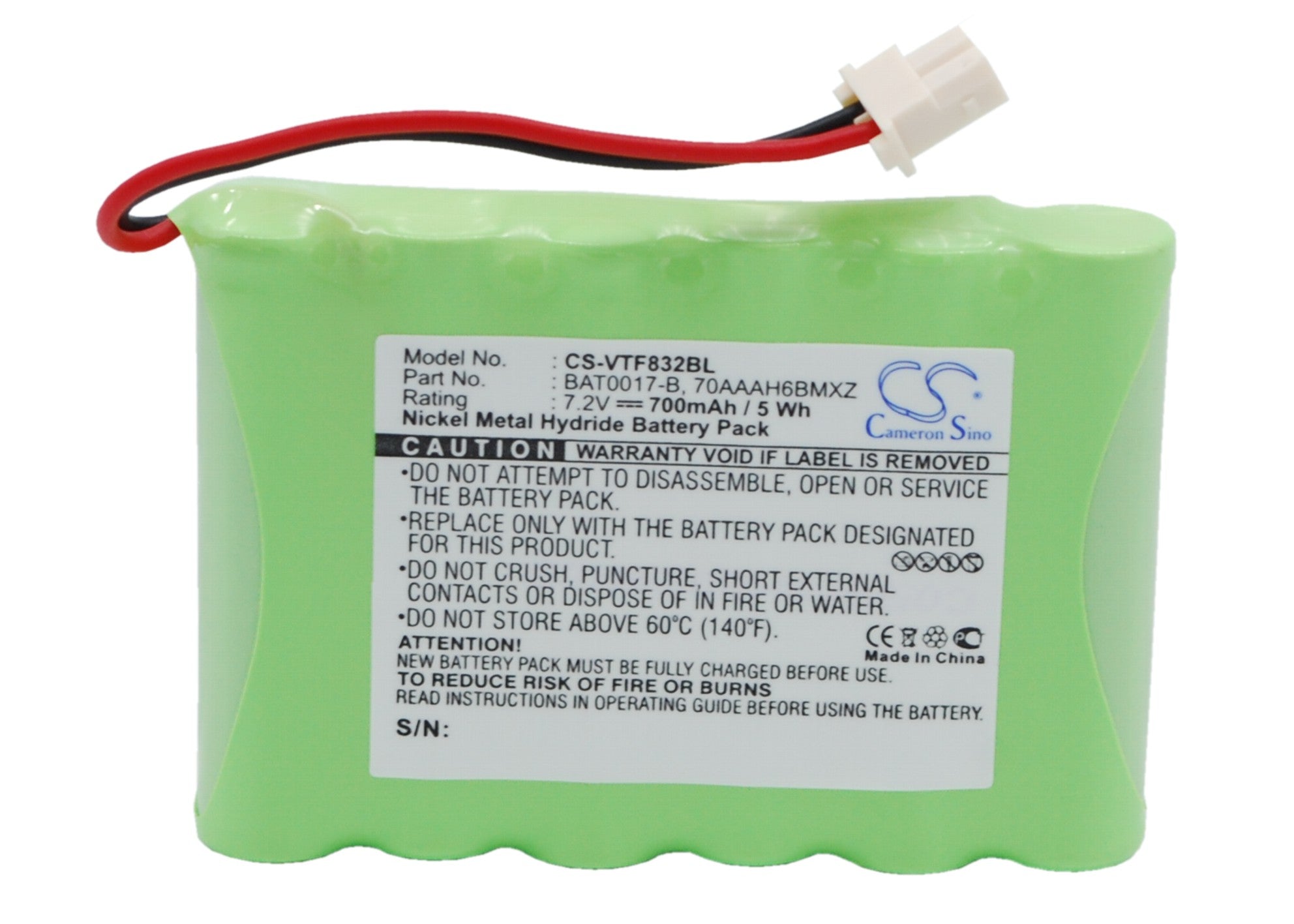 700mAh 7.2V Ni-MH Replacement Battery for Verifone Nurit 3020, 8320, 8320U & 3020U Payment Terminals 
