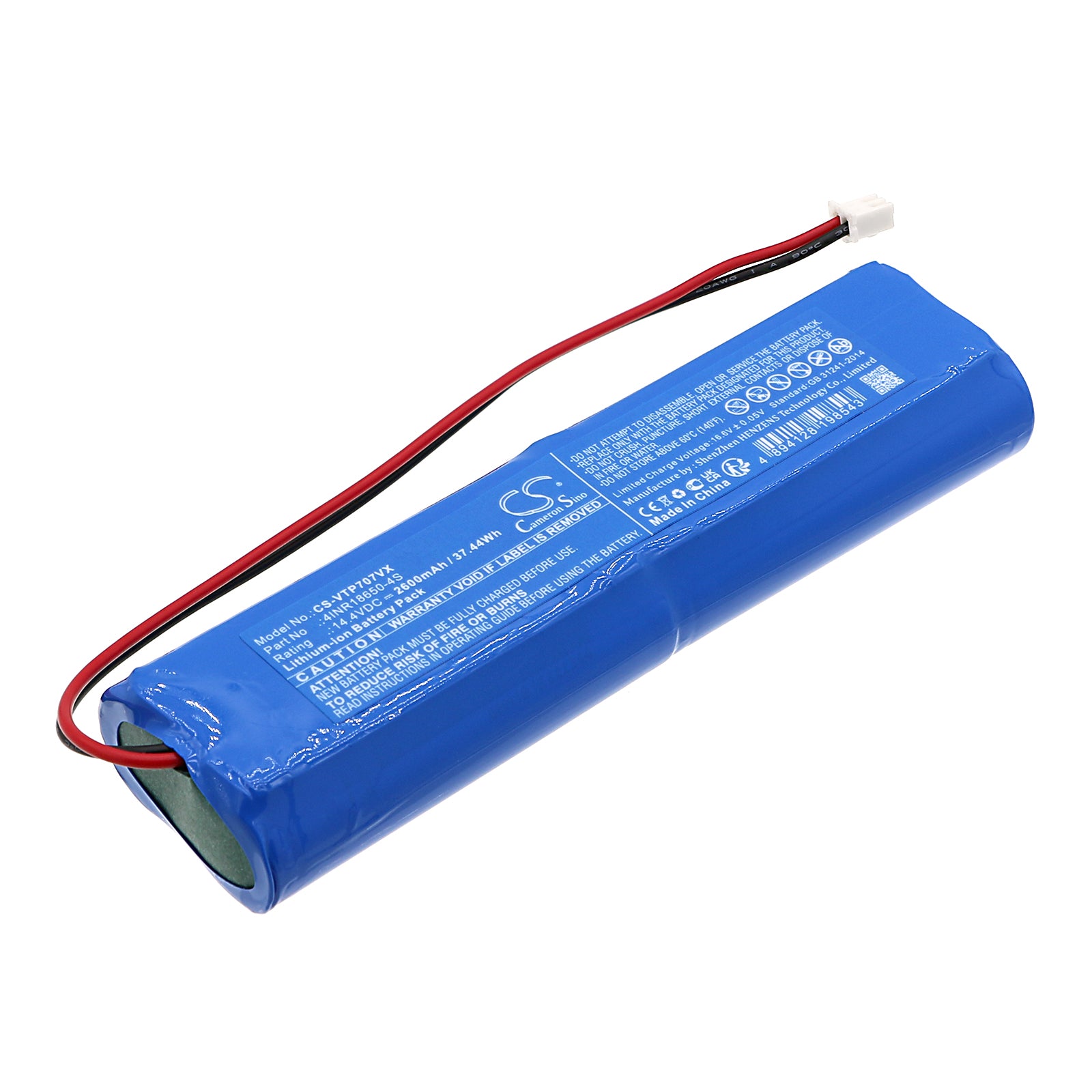 Villalin TP-AVC707 Vacuum Battery - 14.4V 2600mAh Li-ion Replacement Pack (132x37x20.3mm)
