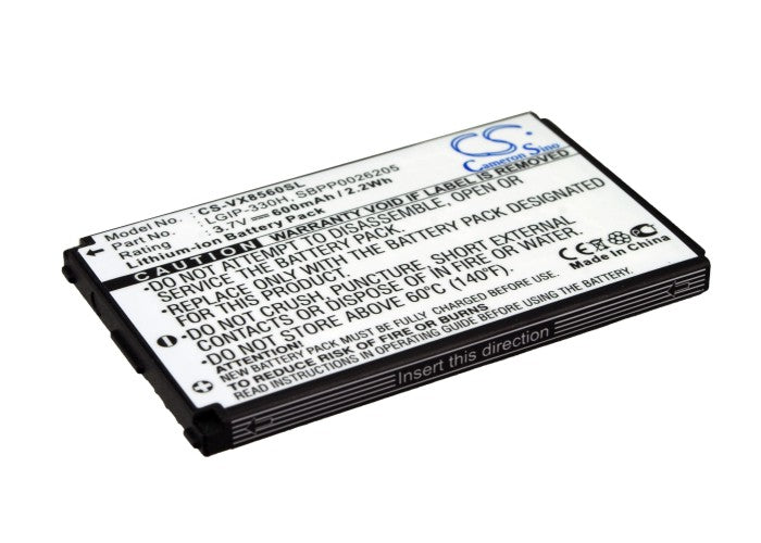 LG VX8560 Chocolate 3 Battery: 600mAh Replacement, 3.7V Li-ion, LGIP-330H, SBPP0026205
