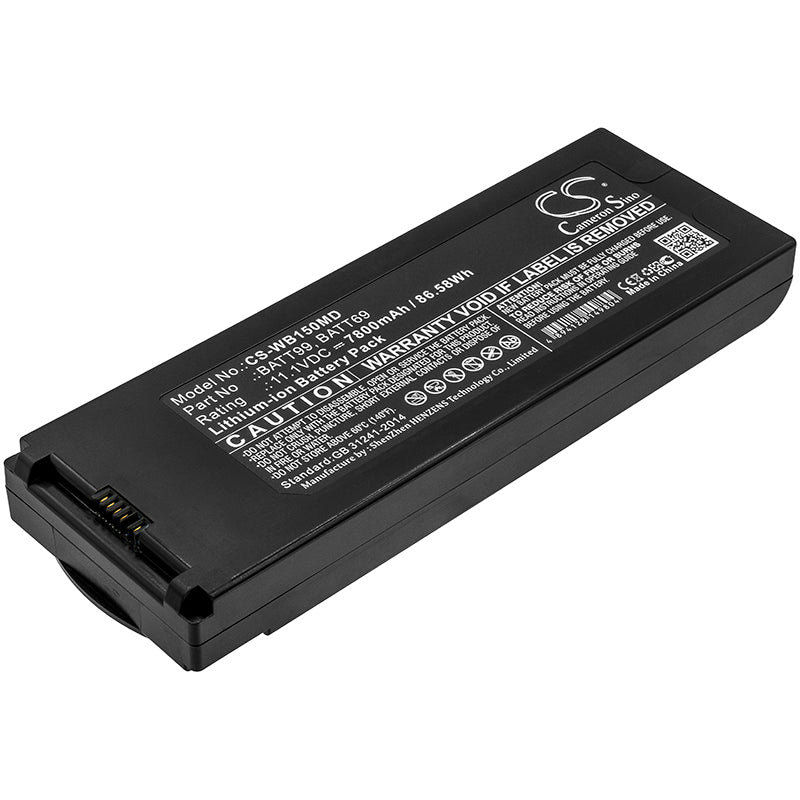 7800mAh Li-ion Battery for Welch-Allyn Connex Spot, Vital Signs Monitors & CP150 ECG - 11.1V, 86.58Wh, Replacement Power Pack
