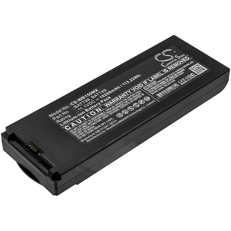 10200mAh Replacement Battery for Welch Allyn Connex VSM, CP150 ECG, Spot Monitor - 11.1V Li-ion, BATT99/BATT69
