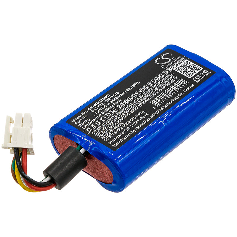 7.4V 3400mAh Li-ion Battery for Welch Allyn Connex Spot, Grason-Stadler, Protocol Monitors - Replaces BATT22
