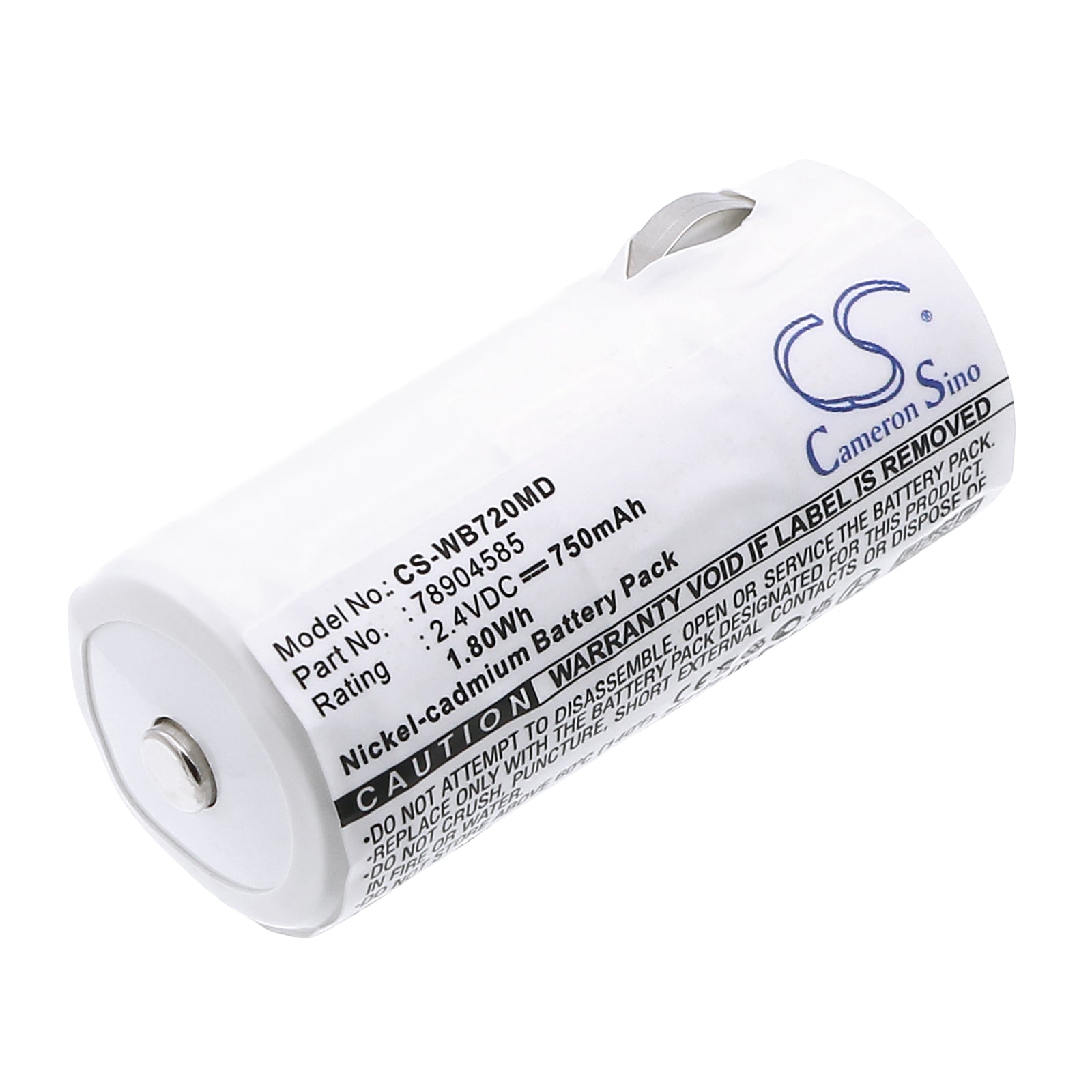 2.4V 750mAh Ni-CD Rechargeable Battery for Welch Allyn Otoscopes, Cardinal Medical CJB-720, Fits 72100 Series
