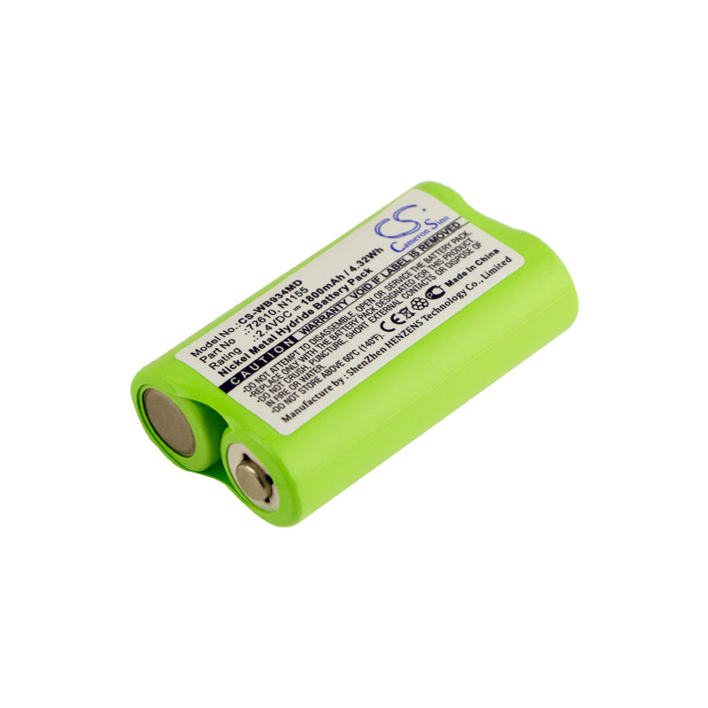 2.4V 1800mAh Ni-MH Rechargeable Battery for Welch Allyn Otoscope 93400 & Compacset 93400 Medical Device Replacement
