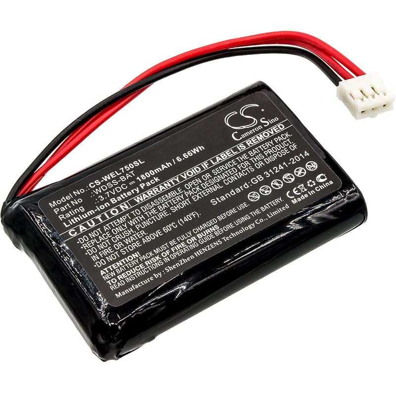 Vernier WDSS-BAT Replacement Battery - 1800mAh, 3.7V, 6.66Wh - Wireless Dynamics Sensor System Battery Pack

