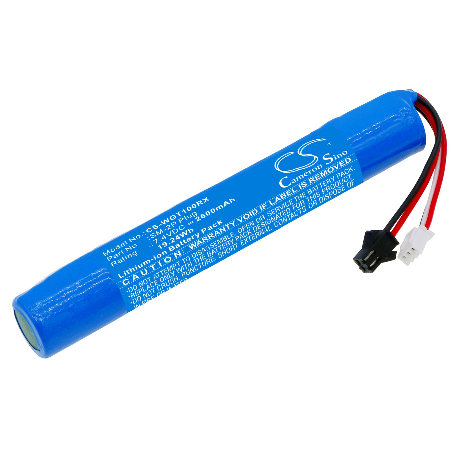2600mAh 7.4V Li-ion Battery Power Pack for Stadie Water Gun Toys, SM-2P Plug Replacement
