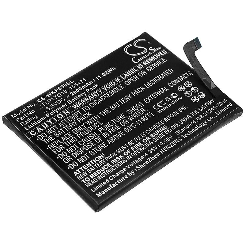 2900mAh Replacement Battery for Wiko Wim Lite P6901 - 3.8V 11.02Wh Li-Polymer - TLP17G18
