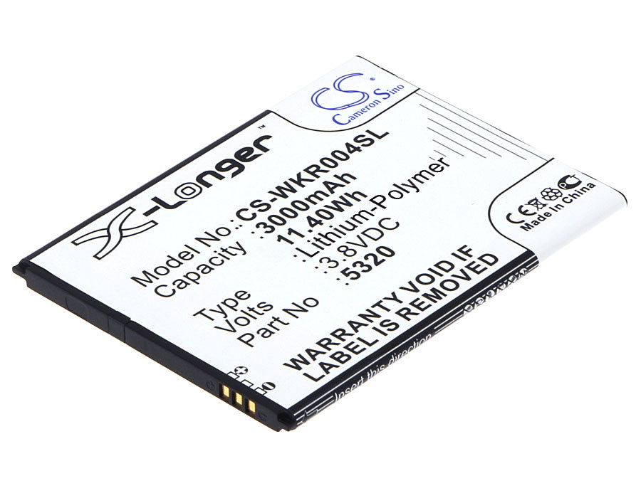 3000mAh Battery Replacement for Casper VIA V6 & V6X, Wiko Ridge Fab/4G - 3.8V Li-Polymer 
