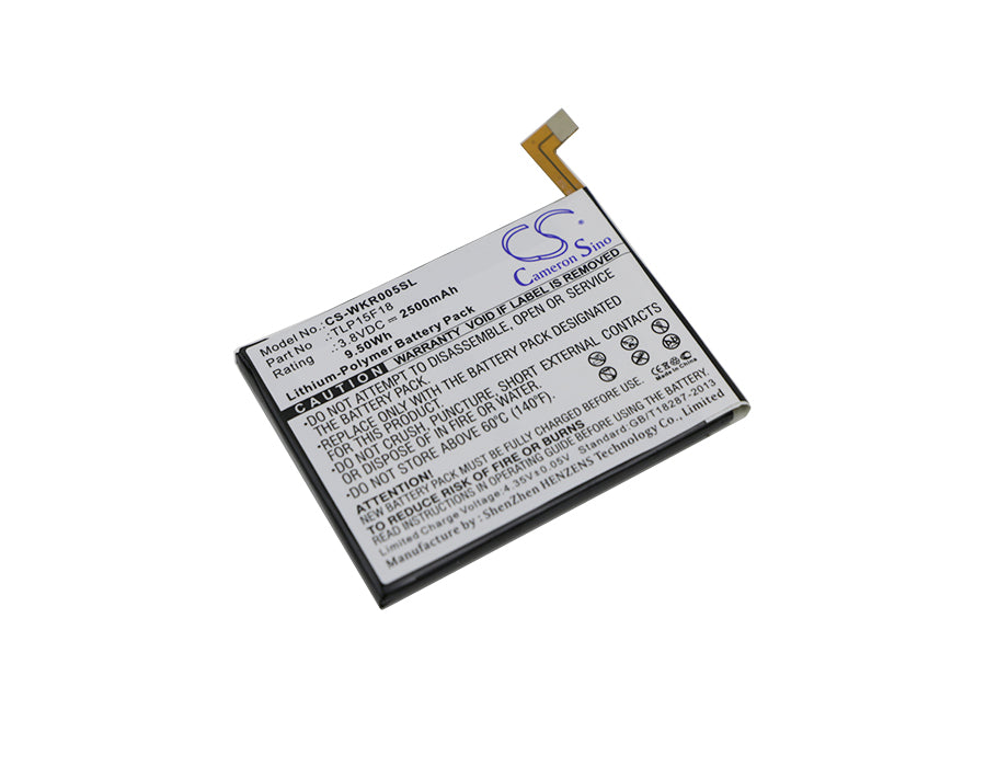 Wiko Rainbow Up/4G LTE Replacement Battery - 2500mAh Li-Polymer - TLP15F18/G07 - 3.8V 9.5Wh - 75.85x59.3x4mm
