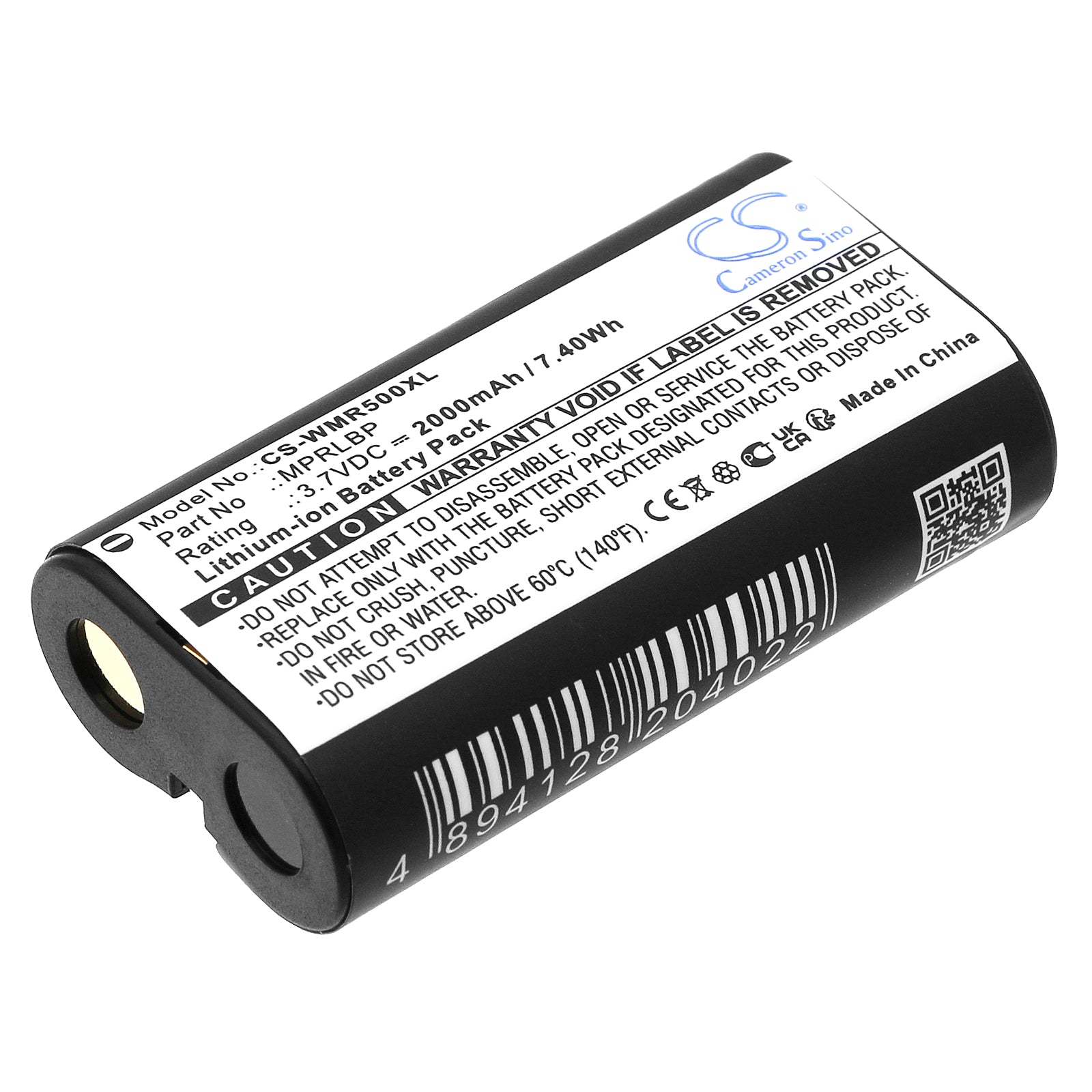 2000mAh Battery Replacement for Wisycom MPRLBP MPR30 MPR50 MTP60 Wireless Mics - 3.7V 7.4Wh Li-ion
