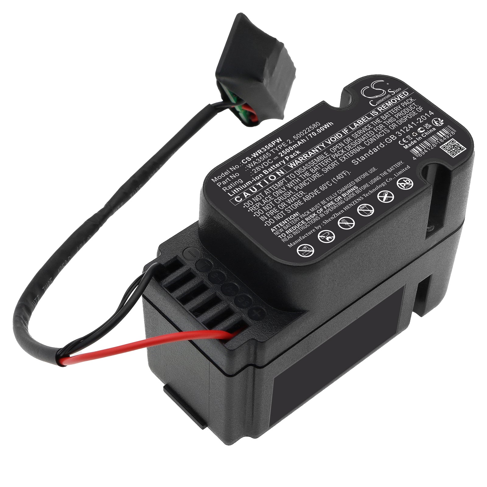 2500mAh 28V Battery for Worx Landroid WG795E Lawn Mowers - Replaces WA3565, WA3567, WA3569
