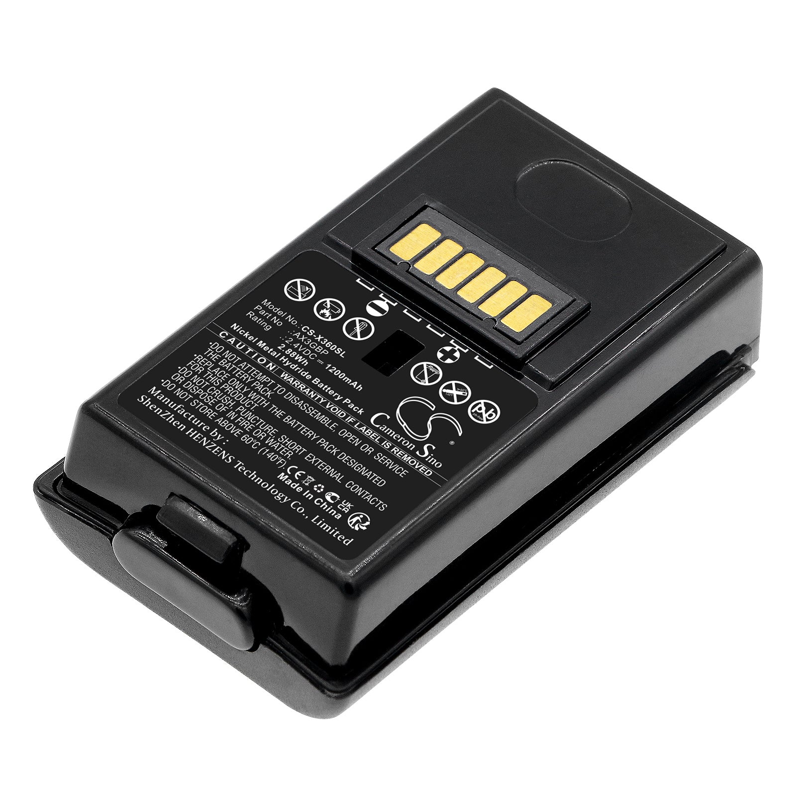 1200mAh Replacement Battery Pack for Microsoft Xbox 360, 2.4V Ni-MH, Game Console, AX3GBP Compatible
