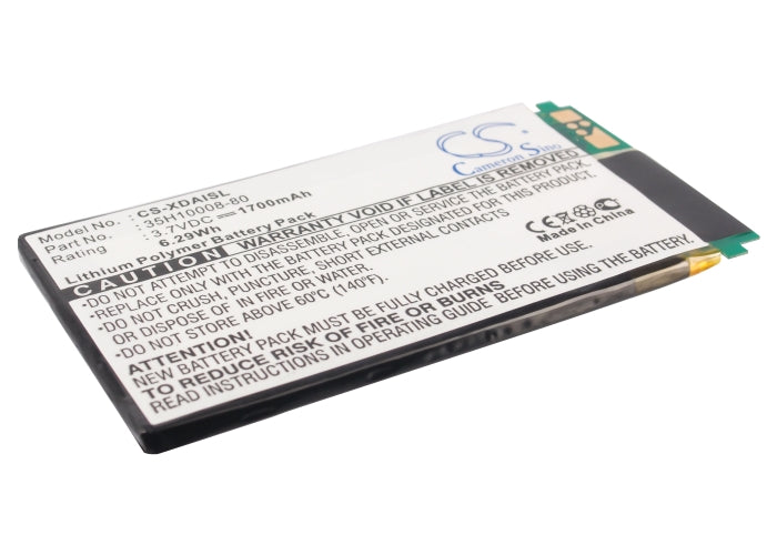 1700mAh 3.7V Li-Polymer Replacement Battery for Audiovox PPC5050, HTC Wayllaby, Siemens SX56 - Extended Life

