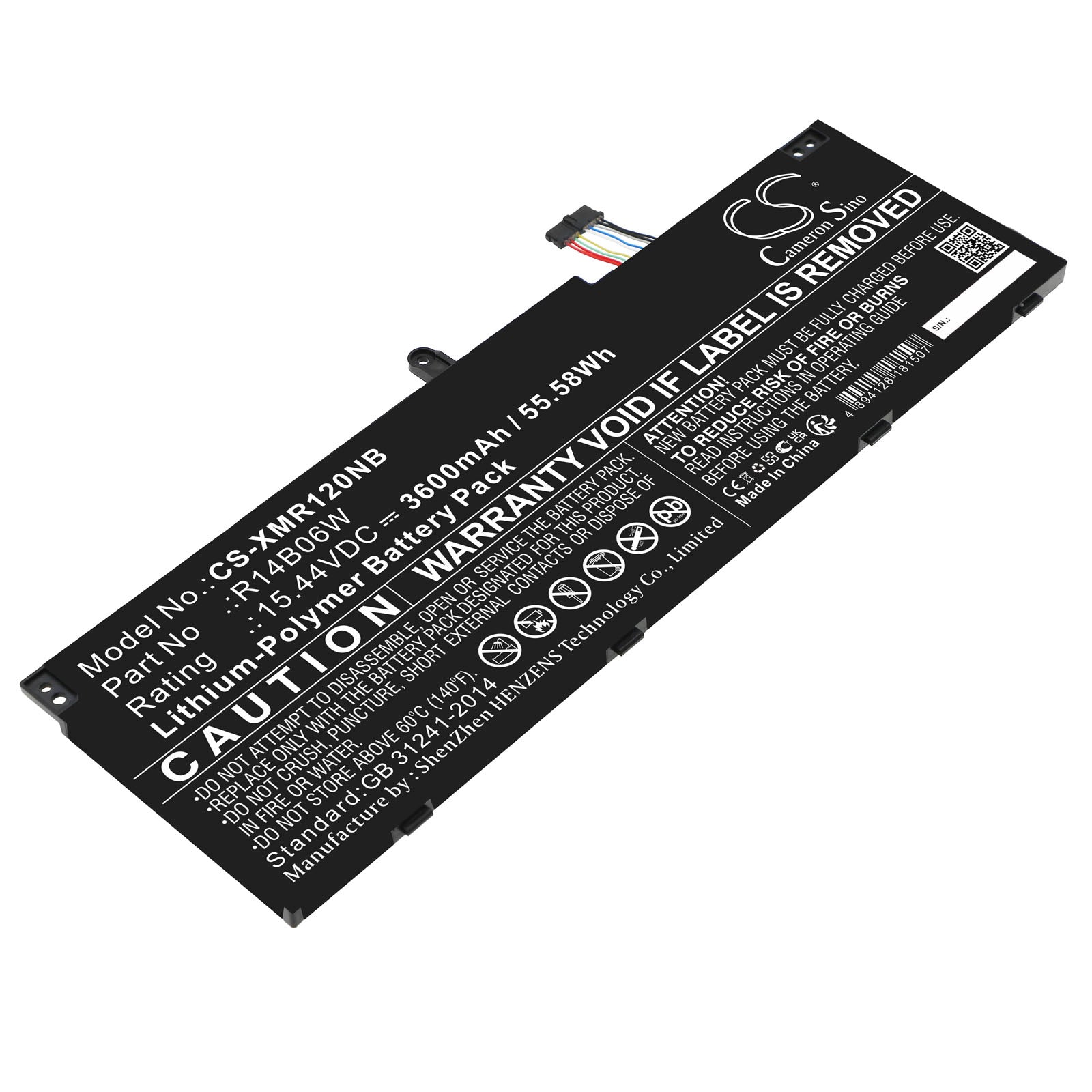 Xiaomi NoteBook Pro 120G Replacement Battery: 55.58Wh 3600mAh Li-Polymer - R14B06W Laptop Battery
