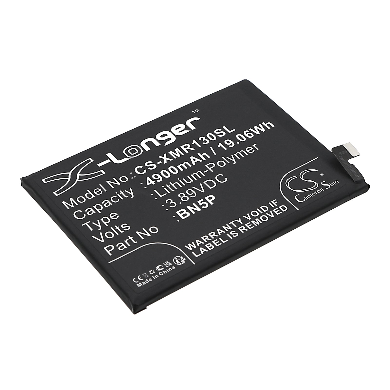 4900mAh Redmi Note 13 Battery Replacement (BN5P) - 23090RA98CM, 3.89V Li-Polymer Phone Battery
