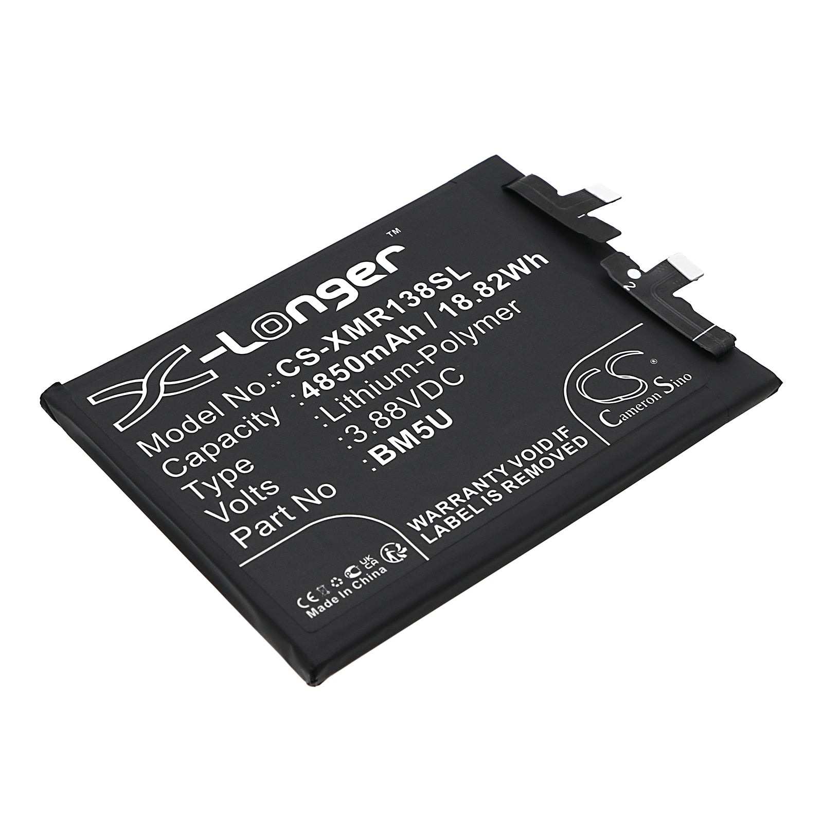 4850mAh Battery for Redmi Note 13 Pro+ (23090RA98C) - Replacement Li-Polymer Smartphone Battery, BM5U, 3.88V
