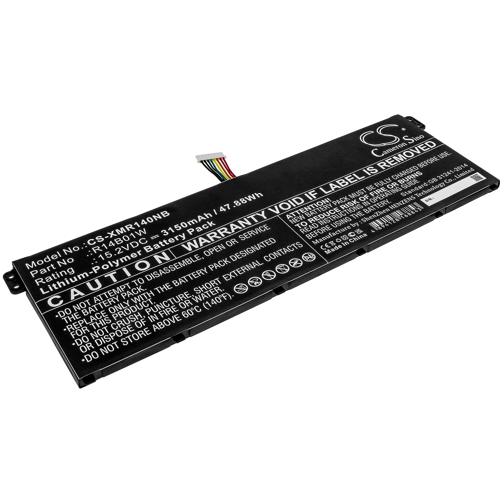 47.88Wh Li-Polymer Replacement Battery for Xiaomi RedmiBook 14 XMA1901 Laptop - 15.2V 3150mAh
