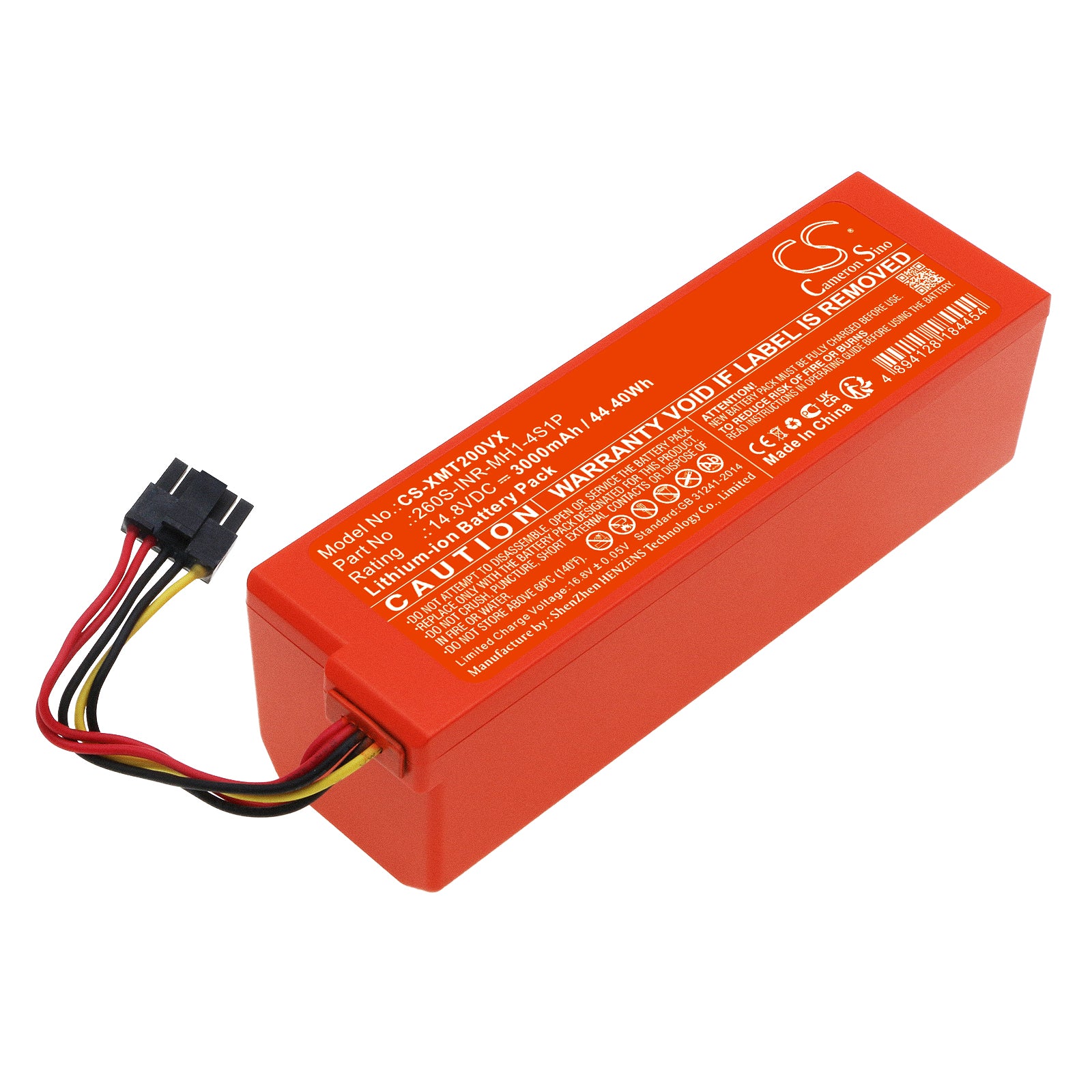 3000mAh Li-ion Replacement Battery for Xiaomi Mop 2/Pro Robot Vacuum (MJST1S, MJSTS1) 14.8V 44.4Wh – Power Boost
