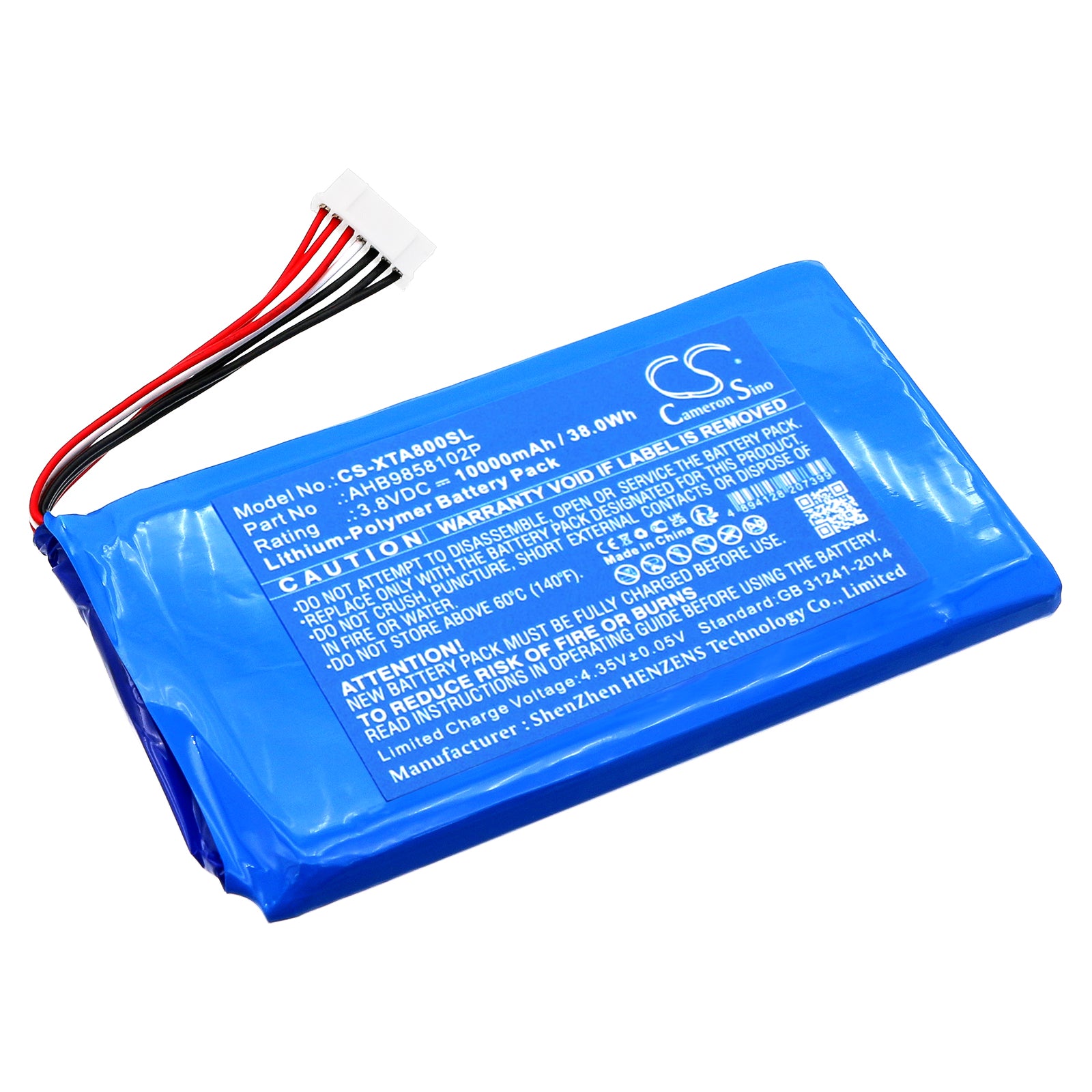 XTOOL A80 Pro, H6 Scan Tool Replacement Battery, 3.8V 10000mAh Li-Polymer, AHB9858102P Fit
