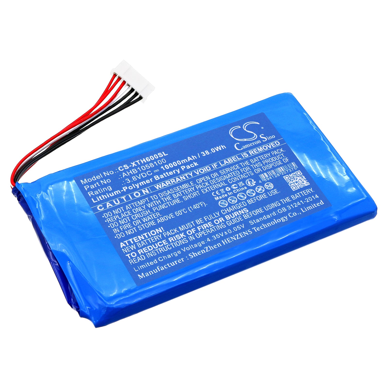 XTOOL H6, X100 PAD3, D8 Scanner Replacement Battery - 3.8V 10000mAh Li-Polymer - AHB1058100
