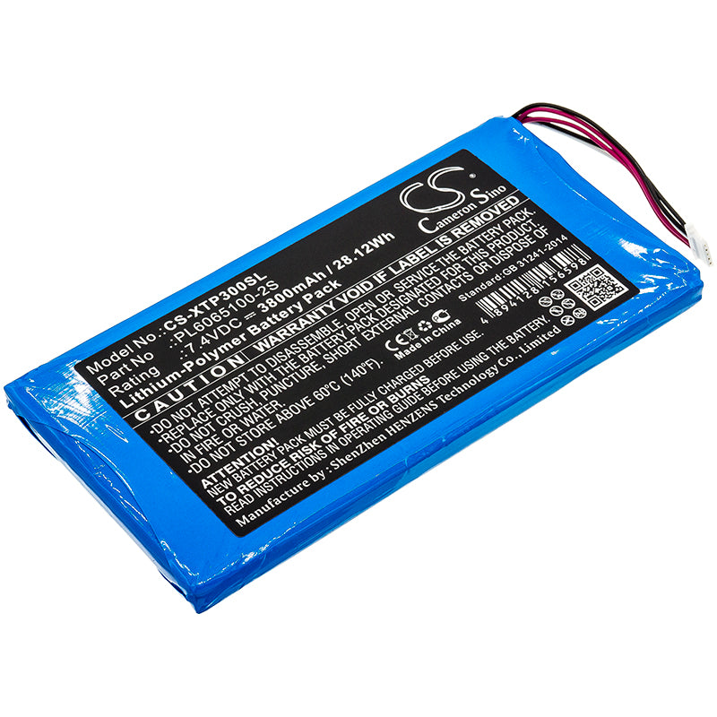 XTOOL EZ300 Pro & i80 Pad Scanner Battery - 3800mAh, 7.4V Li-Polymer Replacement (127.32x65.50x8.00mm)
