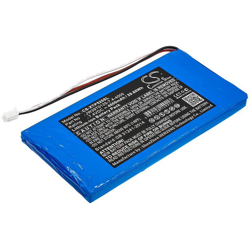 4000mAh 7.4V Li-ion Replacement Battery for XTOOL P52 Diagnostic Scanner - JW3970125-7.4-4000
