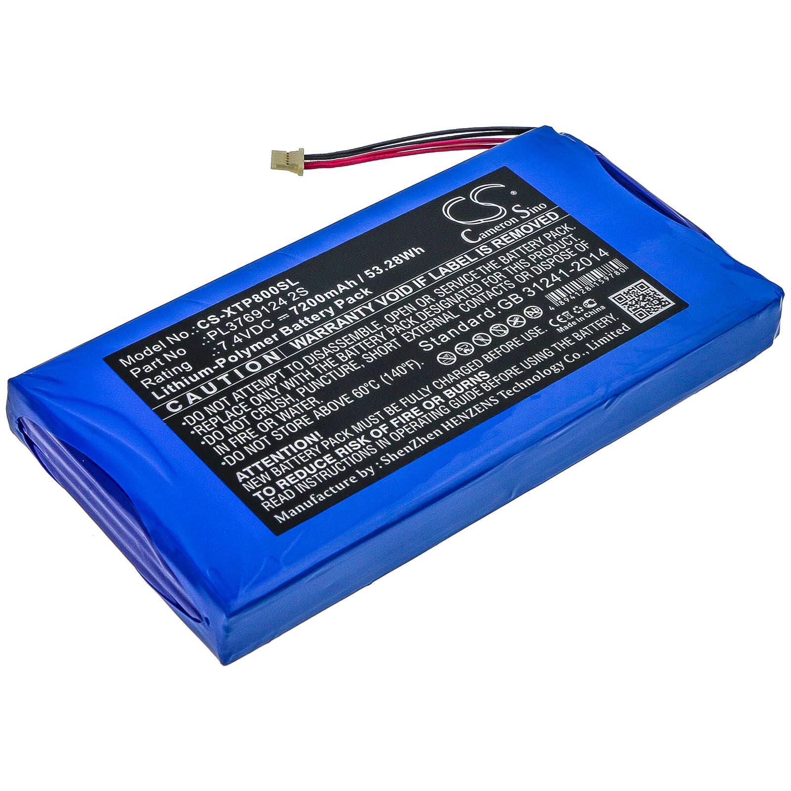 7200mAh 7.4V Li-Polymer Replacement Battery for Langren I80 & XTOOL PS90 Diagnostic Scanners
