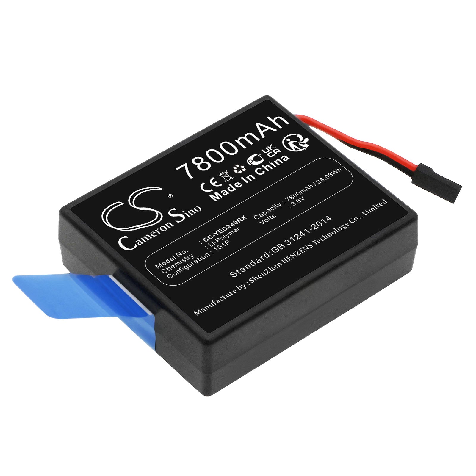 7800mAh Replacement Battery for YUNEEC ST24 & Tornado H920 Controllers - 3.6V 28.08Wh Li-Polymer (YP-2)

