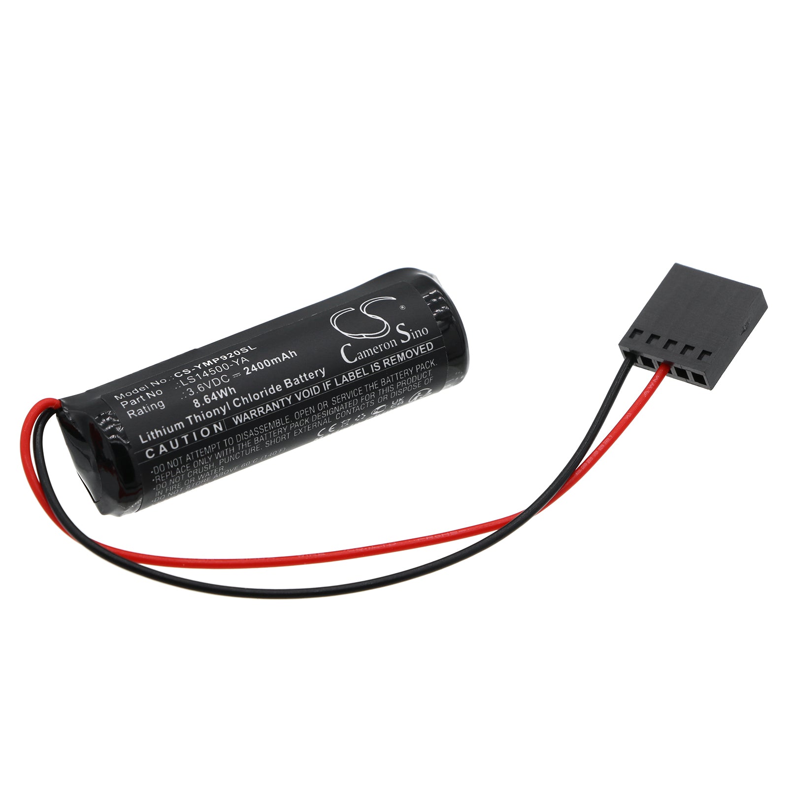 High Capacity 2400mAh 3.6V Li-SOCl2 Battery for Yaskawa MP920 & MSP-120XC9600 Robot Backup Power 
