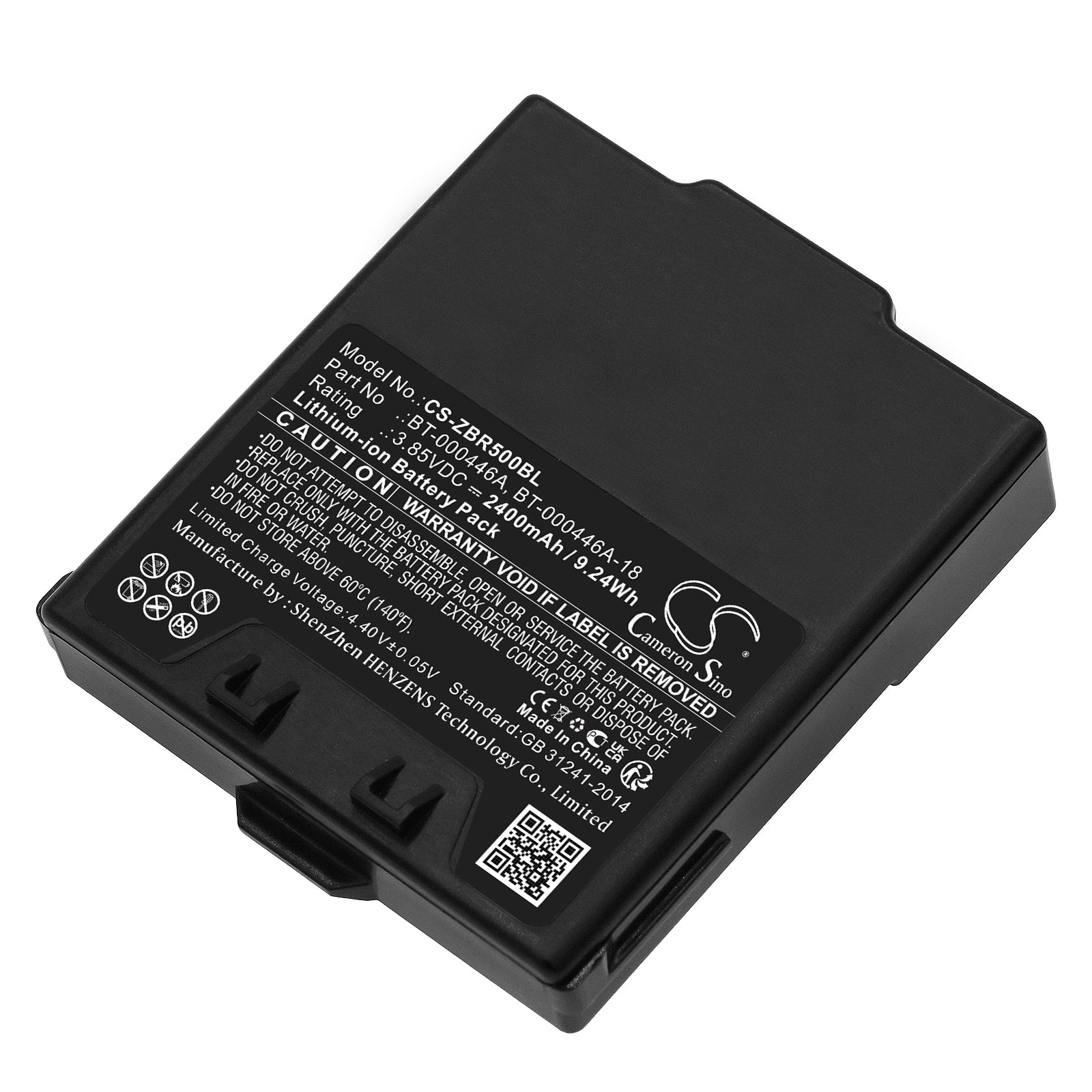 2400mAh Battery for Zebra WS50, WS5000, WR50 Barcode Scanners - 3.85V 9.24Wh Li-ion Replacement