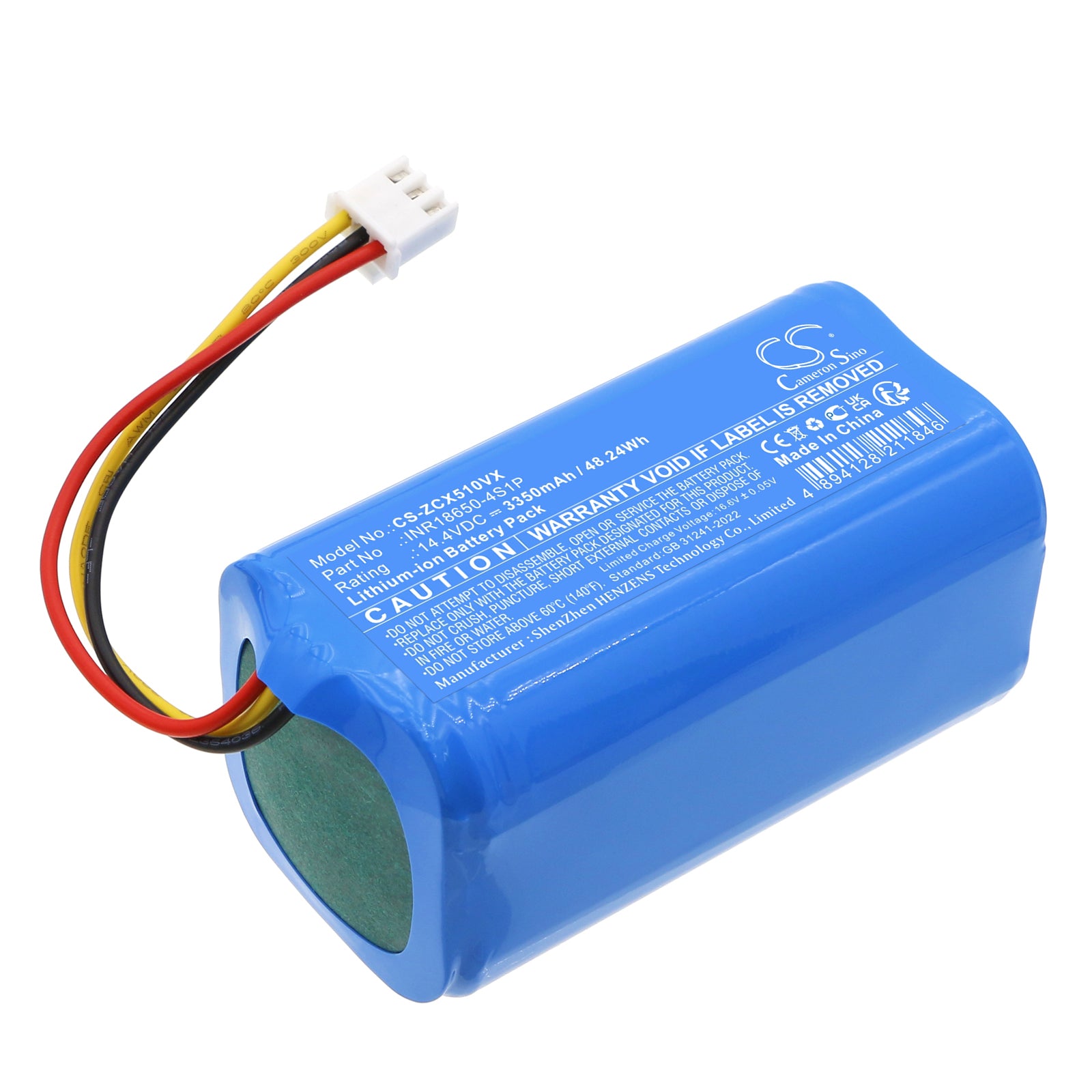 3350mAh 14.4V Li-ion Replacement Battery for EZIclean Connect X500/X650 Robot Vacuum - High Capacity Long Life

