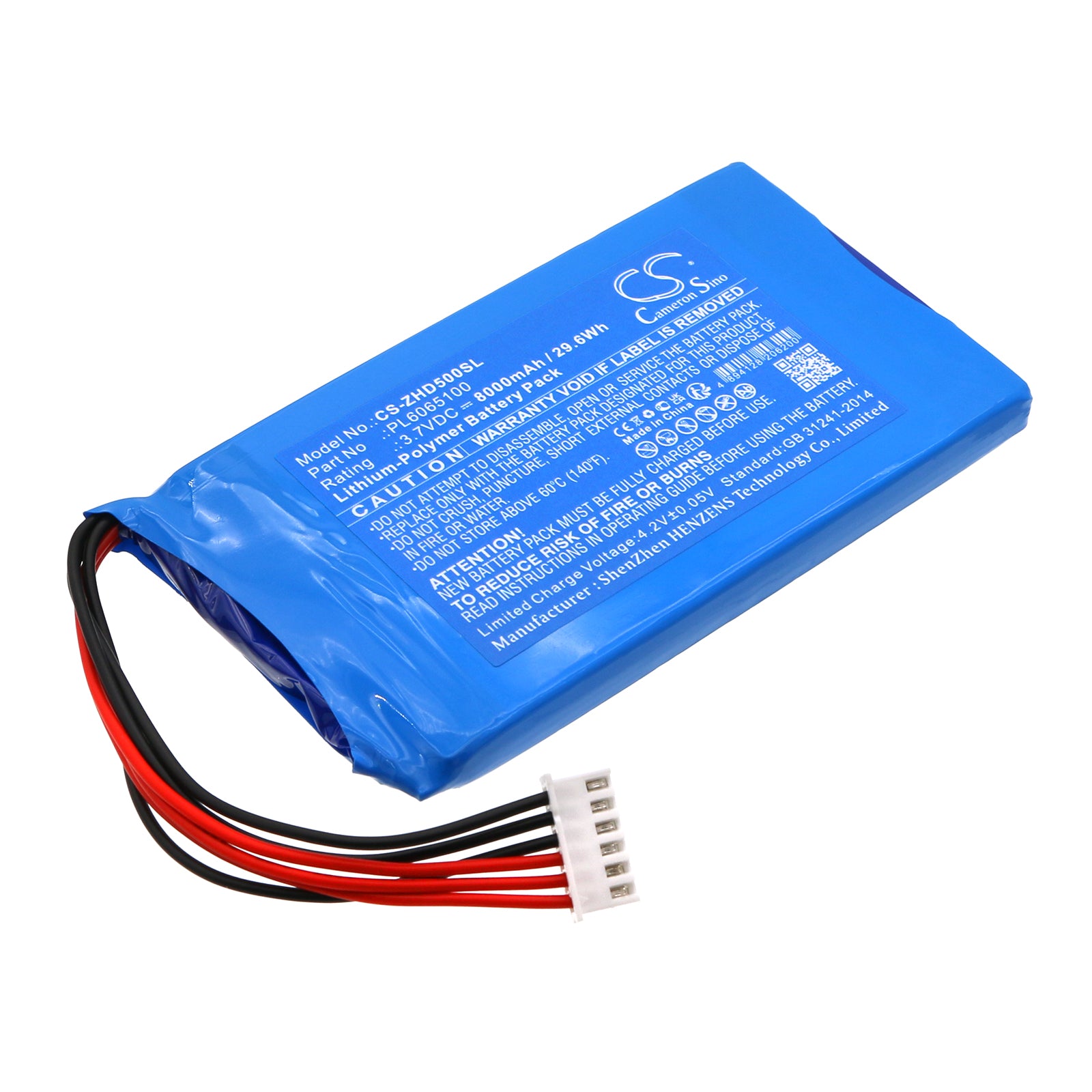 Zenith Z5 Diagnostic Scan Tool Replacement Battery - 8000mAh, 3.7V Li-Polymer - Fits PL6065100
