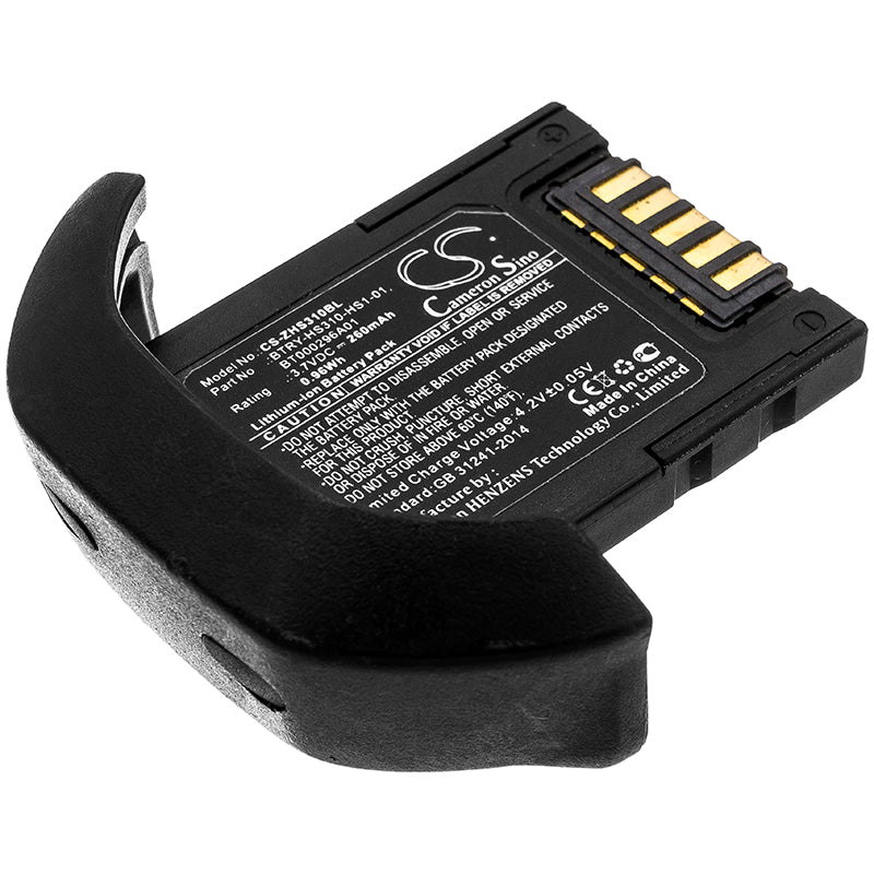 260mAh Replacement Battery for Zebra HS3100 Barcode Scanner, 3.7V Li-ion, BTRY-HS310-HS1-01
